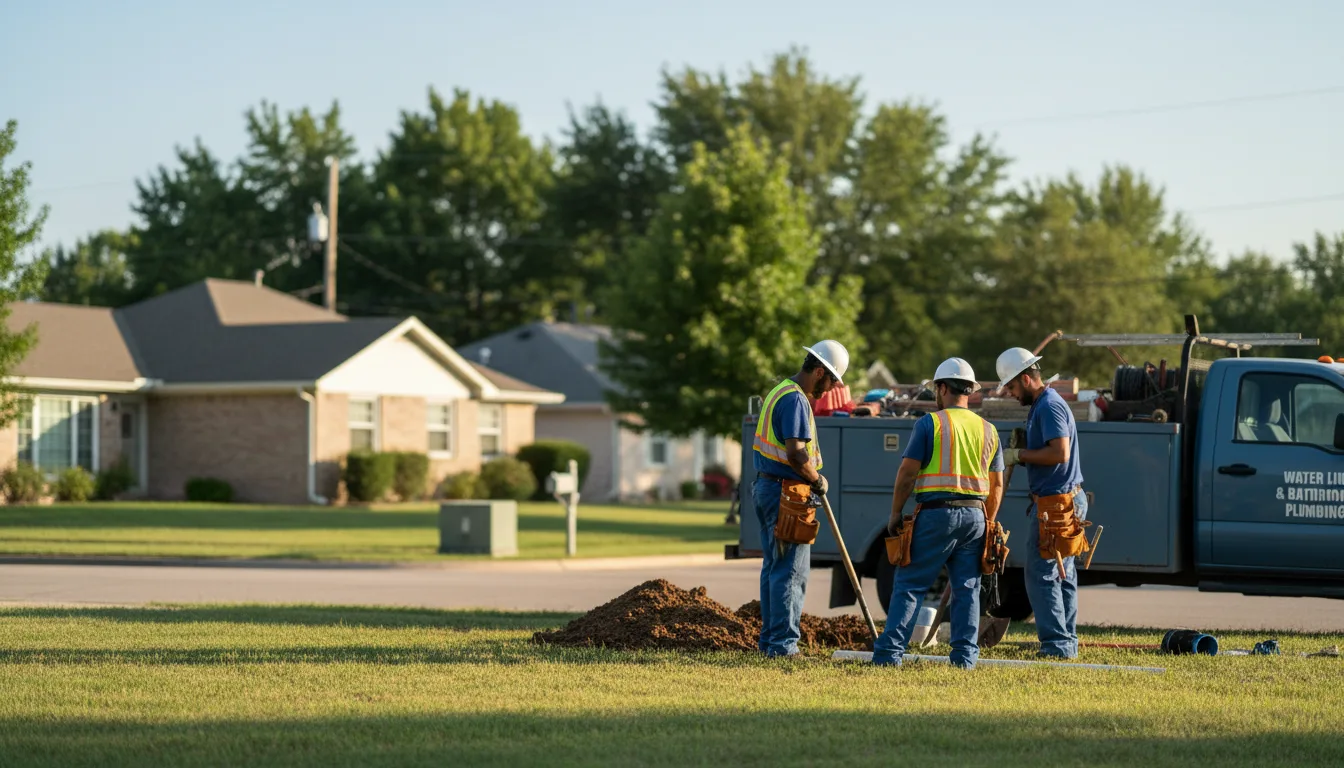 Residential water line and bathroom plumbing service in Pryor, MT